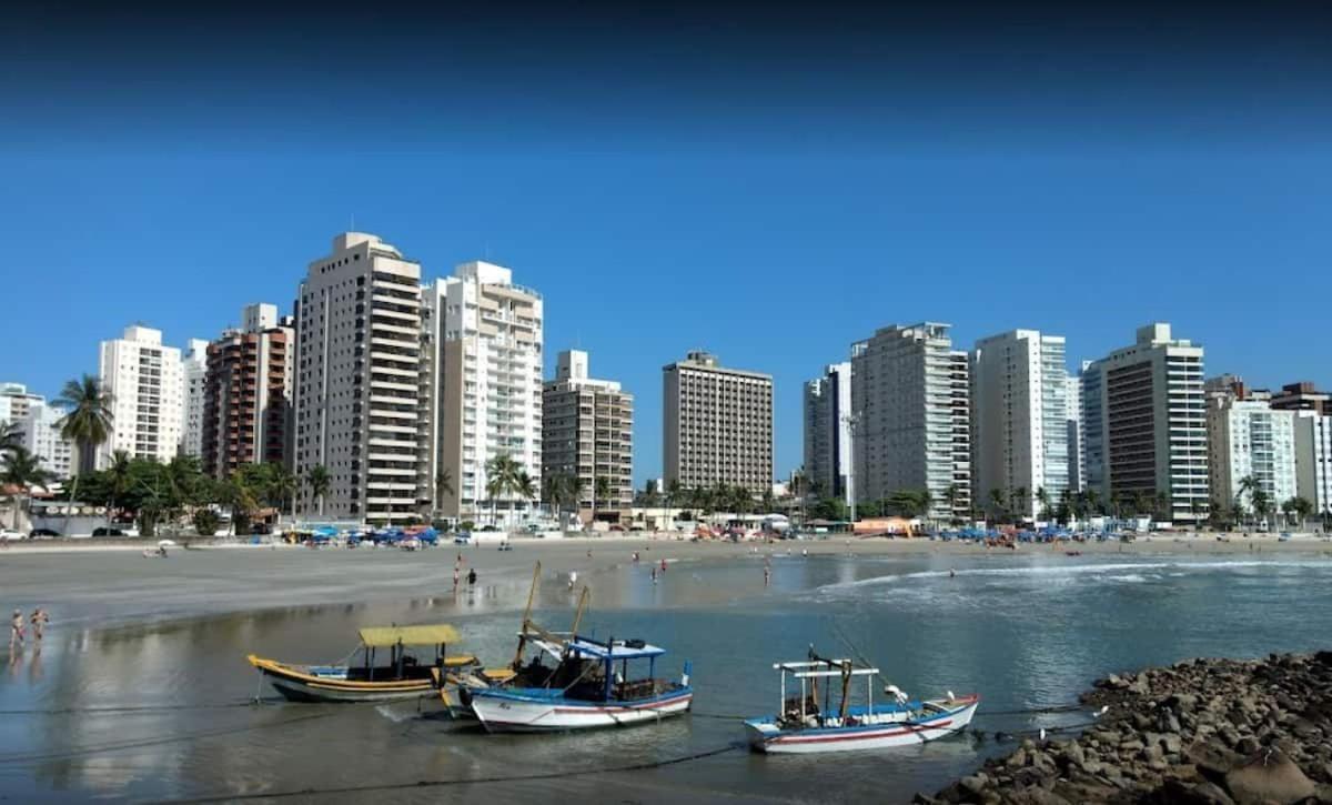 Apto Com Garagem E Lavanderia Em Frente A Praia Guarujá Dış mekan fotoğraf